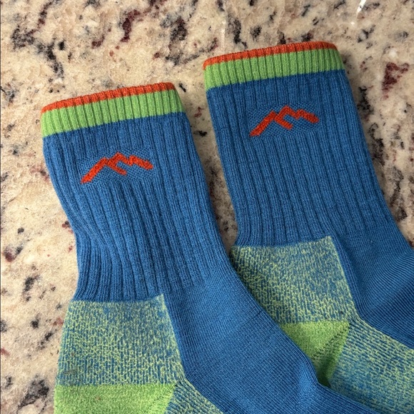Darn Tough Large Socks Blue Green Hiking Outdoor Camping Exploring - Picture 3 of 9
